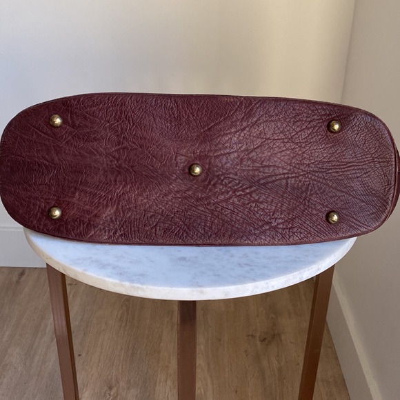 Vintage Cesaire Paris Brown Leather Single Handle Tote Bag - Picture 6 of 8